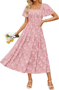 Womens 2026 Summer Boho Wedding Guest Midi Dresses