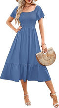 Women's Summer Smocked Short Sleeve Midi Dress 2026